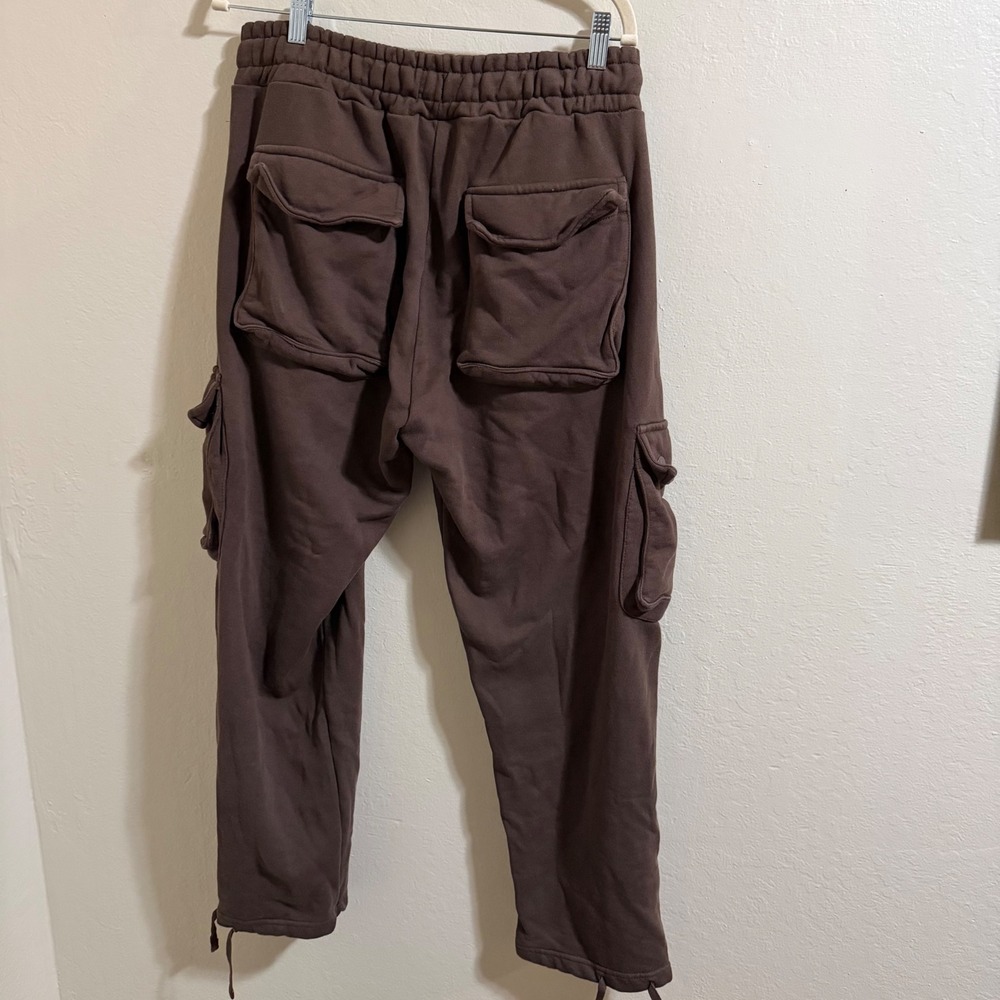 YoungLA 224 Rambo Joggers 2.0 Cargo Sweatpants Men Large Brown Good Preowned - Picture 5 of 7